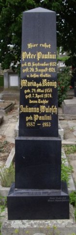 Paulini Peter 1852-1921 Koenig Maria 1858-1926 Grabstein
